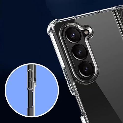Miniatura 4 de UEEBAI Funda transparente para Samsung Galaxy Z Fold 5 5G, ligera, plegable, delgada, con absorción de golpes y protección anti-amarillez