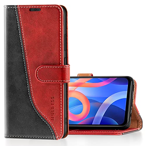 Mulbess Leder Flip Case Für Xiaomi Redmi Note 14 Pro 5G – Mit Kartenfach, Magnetverschluss & Ständerfunktion In Weinrot