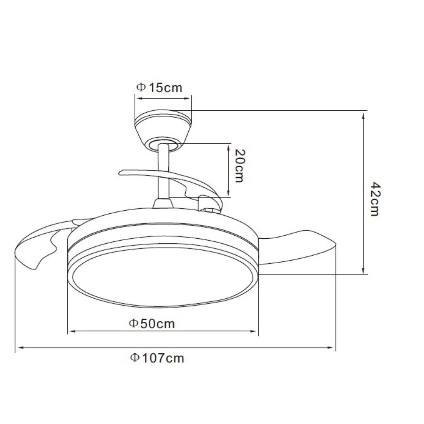 NARVI Ventilador de Techo Negro con Luz LED Regulable, Motor DC 30W Silencioso, Lámpara Ventilador con Mando a Distancia, 3 Aspas Retráctiles, Función Invierno Verano, LOVANIA 1576 BK - 45W