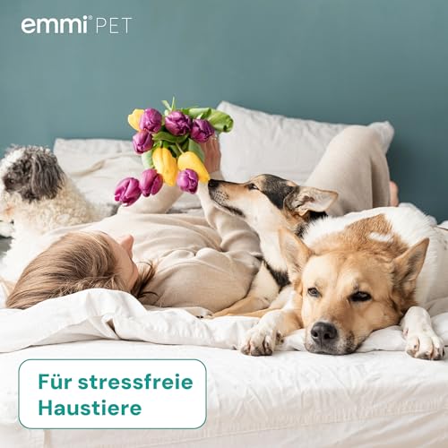 Emmi-pet Remedy Beruhigender Duftstecker mit Nachfüllung I Natürliches Anti-Stress Mittel für Haustiere I Beruhigung bei Angst, Stress, Feuerwerk & Tierarzt I Für Hund, Katze, Nager, Vogel & Pferd