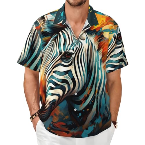 Chemise manches courtes imprimé zèbre doux et confortable au quotidien