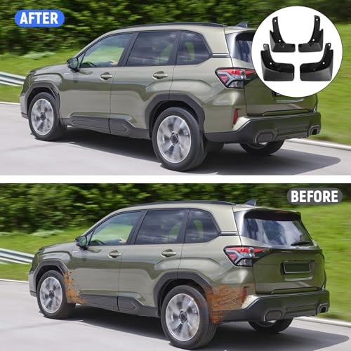 Image of Mud Flaps Compatible with Subaru Forester 2025, 4PCS Front & Rear Side No Drill Splash Guard Exterior Accessories