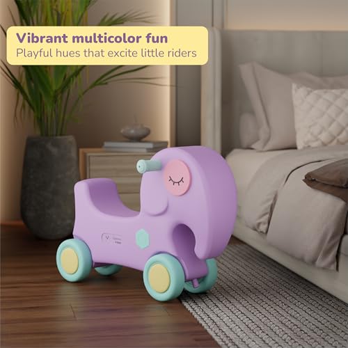 Image of Lifelong Elephant Ride On Toy for Toddlers, Push Ride for Kids 1-4 Years, Glide-Ease Wheels, Easy-Grip Handles, Cute Design, Indoor Outdoor Use, No Assembly Required, Baby Riding Toy(LLCJRO01)