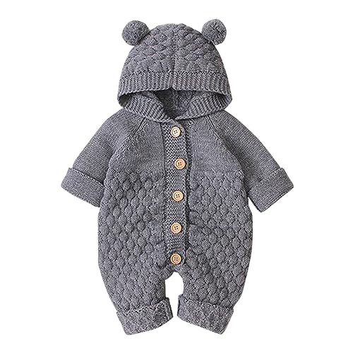 Unisex Baby Clothes Winter Coats Cute Newborn Infant Jumpsuit Snowsuit Bodysuits Registry Baby (Grey, 3-6 Months)
