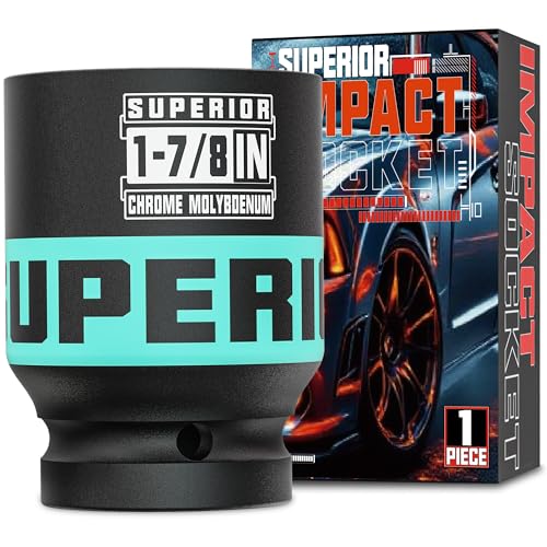 Image of 1 inch Drive Impact Socket, 1-7 /8 Inch Deep Socket, SAE Axle Nut Socket, 6 Point, CR-MO, Automotive, Truck Maintenance, Heavy Equipment Repair