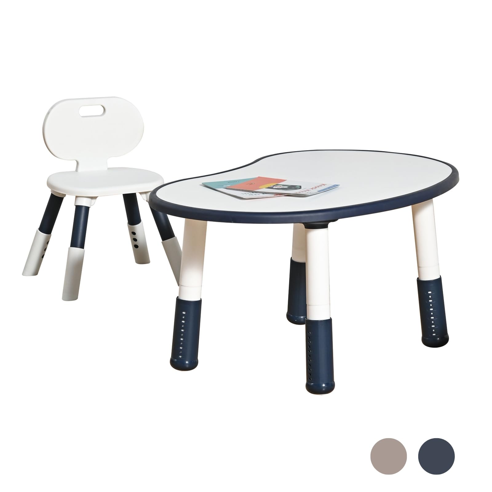 Amazon.co.jp: キッズテーブル&チェア 2点セット 高さ6段階調節45-55cm