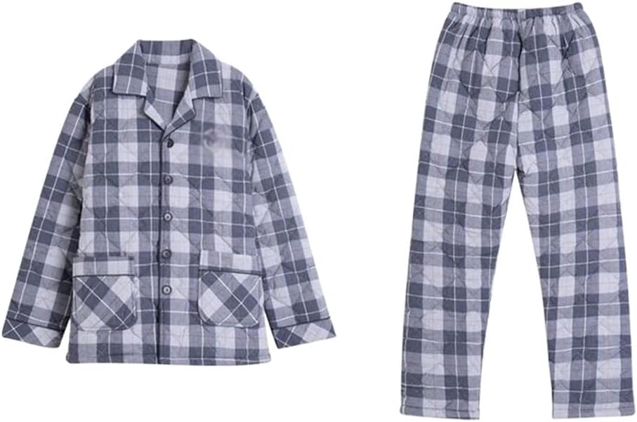 Home Clothes Autumn Winter Men's Cotton Pajamas Male Thick Three Layers Of Young And Middle-aged Size