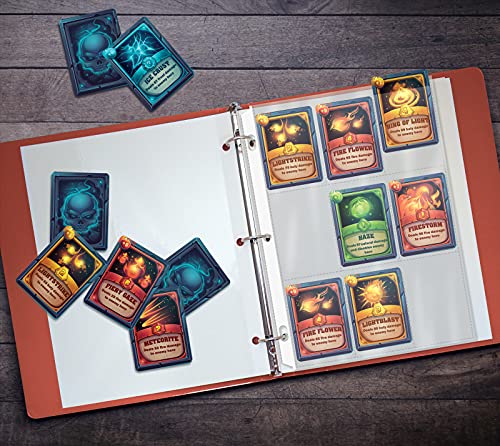 GOLD SEAL 100/Box Clear Heavyweight Trading Card Sleeve Pages, 9 Pockets Per Sheet, Single Sided, 900 Pockets, 3 Ring Binder Sheets, 100 Count