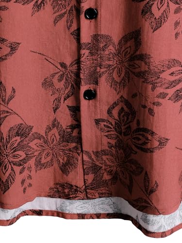 Image of JOTOOK Mens Hawaiian Shirt Short Sleeve Button Down Tropical Shirts Casual Floral Summer Beach Shirt
