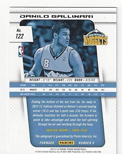 Danilo Gallinari Autographed Collectible Basketball Card - 2013 Panini Prizm Basketball Card #122 (Denver Nuggets) Free Shipping