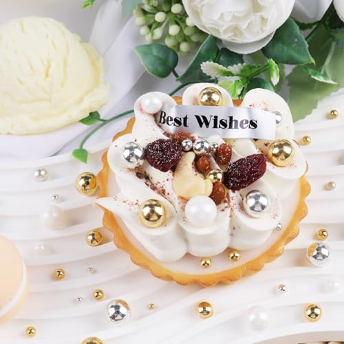 Image of Silver Pearl Sprinkles for Cake Decorating, 4 Sizes Sugar 130g /4.6oz, Cupcake, Ice Cream, Donuts, Macaron Toppings Supplies (2mm, 4mm, 7mm, 1cm)