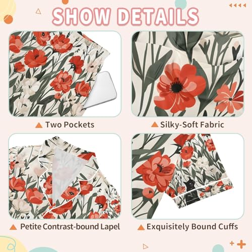 senya Roses Small Cat Satin Summer Pajama Sets Silk Short Sleeve Button Down Sleepwear3