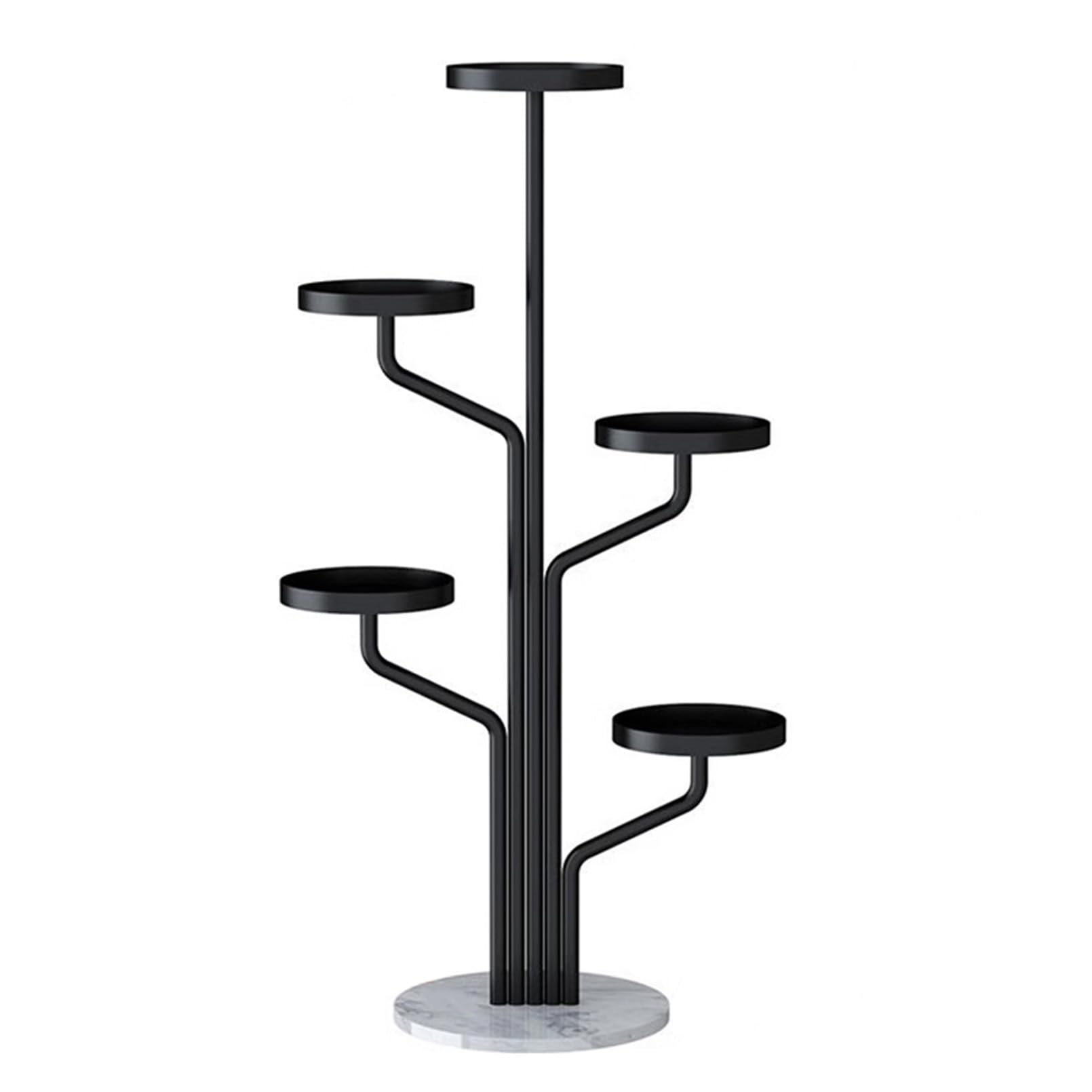 Portapiante Scaffale per Piante in Metallo per Interni ed Esterni Portafiori ad Angolo a 5 Livelli per Balcone da Giardino del Soggiorno, Nero