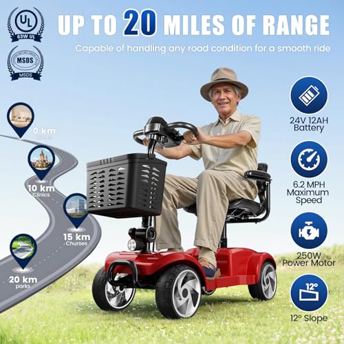 20 Miles 4 Wheel Mobility Scooter
