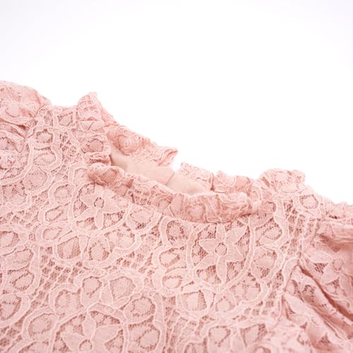 Image of BGFKS Baby Girl Tutu Dress Elegant Lace Pom Pom Flutter Sleeve with Flower Headband Set