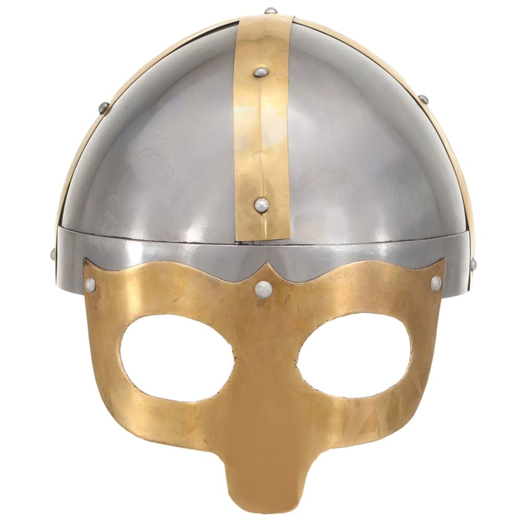 Genérico Réplica de Casco Vikingo Antiguo Larp Acero Plateado,Arte y Ocio,Hobbies y Artes Creativas,Coleccionables,Armas coleccionables-286236