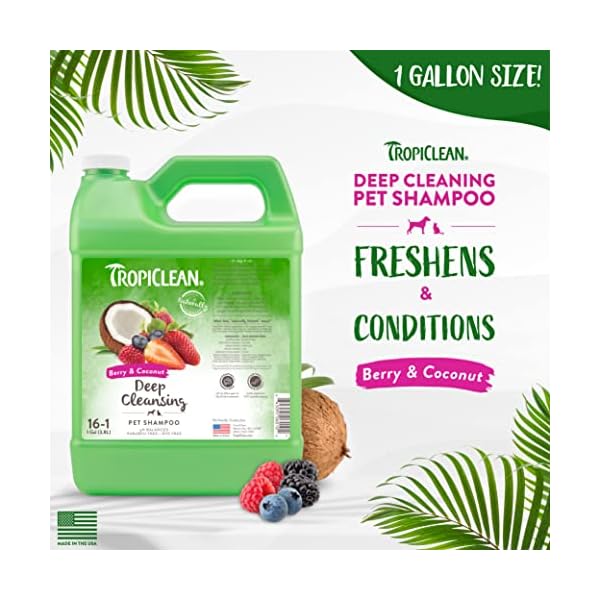 TropiClean - Reinigendes & feuchtigkeitsspendendes Hunde- und Katzenshampoo - Hergestellt aus natürlichen Inhaltsstoffen - Beere & Kokosnuss, 3,8 L – Bild 3