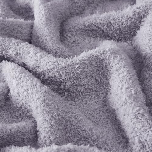 Image of CYMULA Knit Throw Blanket for Couch Purple - Super Soft Lightweight Plush Fuzzy Fluffy Cozy Blankets and Throws for Sofa Bed, 60 x 80 inches