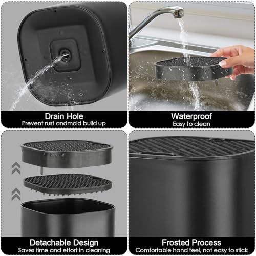 Knife Block Without Knives,Universal Knife Block Holder with Scissors Slot, Sharpening Bar Slot,Detachable Kitchen Knife Holder for Easy Cleaning Space Saver Black - Image 4
