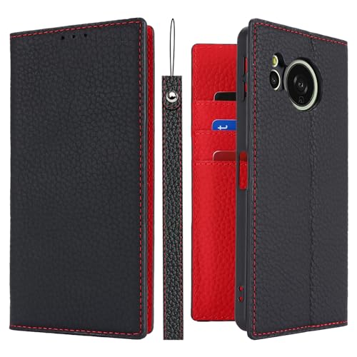 Havaya AQUOS sense8 ケース aquosセンス8 ケース SH-54D ケース 手帳型 本革 ストラップ docomo SHG11 耐衝撃 シャープ Sharp アクオス カバー au SH-M26 SoftBank 楽天モバイル カード