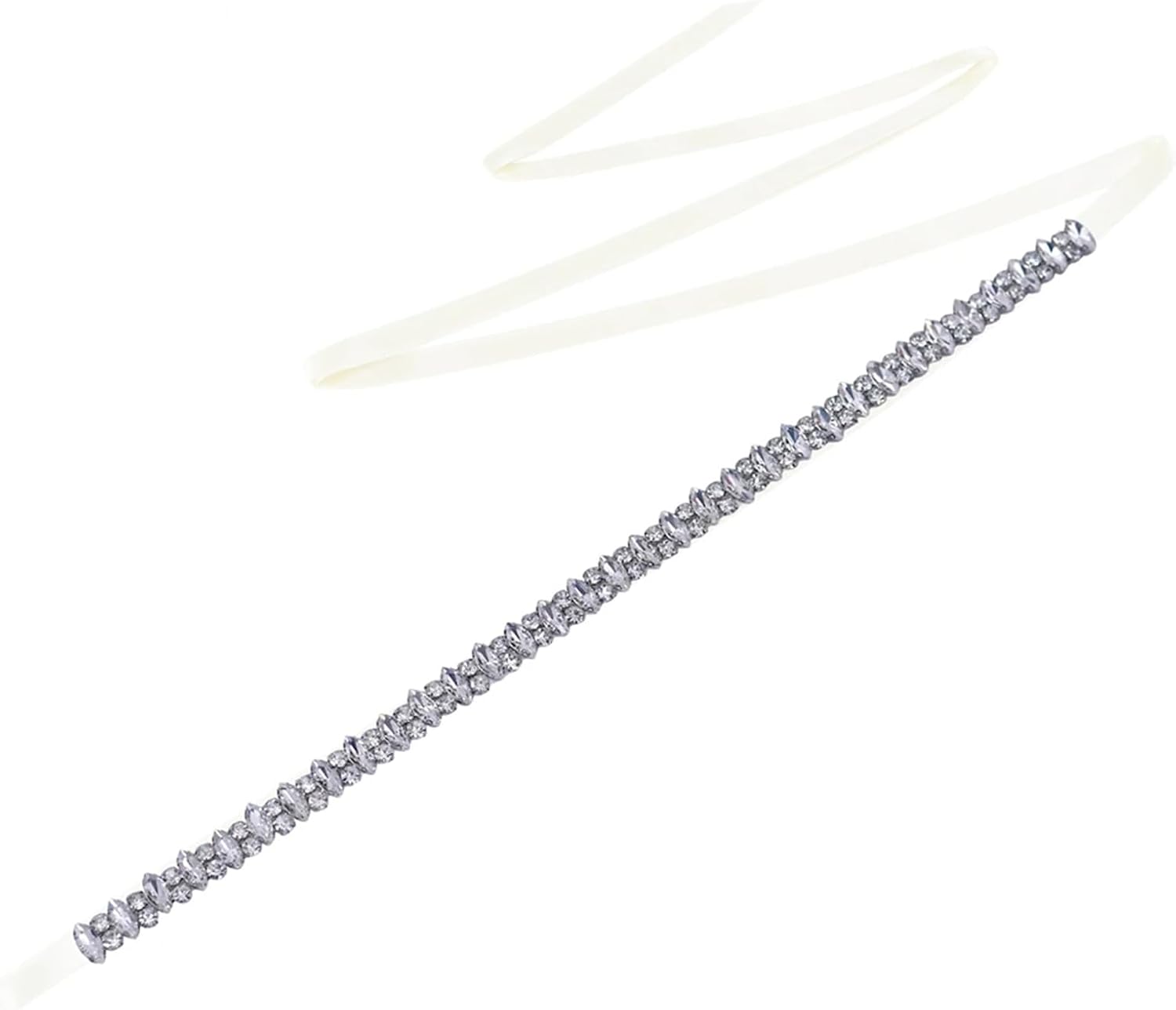 Women’S Bridal Belts Jewelry Silver Rhinestone Crystal Sparkly Party Formal Dress Diamond Sash Accessories