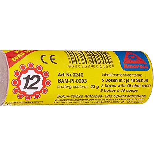 NET TOYS Anneau de munitions 12 Coups Anneaux Cartouches Anneau amorces Gun Caps Munition Rechange 240 Coups Total