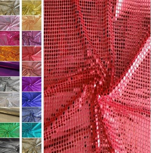 Stoffbook Tissu paillettes de haute qualité 6mm rouge, B431