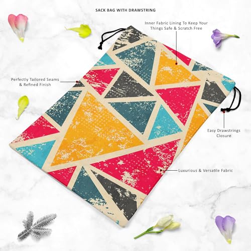 Image of ArtzFolio Grunge Triangle D2 | Reusable Sack Bag | Bag for Gym, Storage, Vegetable & Travel