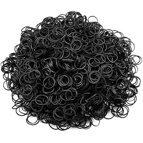 Ncana 1000 Mini Rubber Bands Soft Elastic Bands, Premium Small Tiny Black Rubber Bands for Kids Hair, Braids Hair, Wedding Hairstyle ( Black) Cover