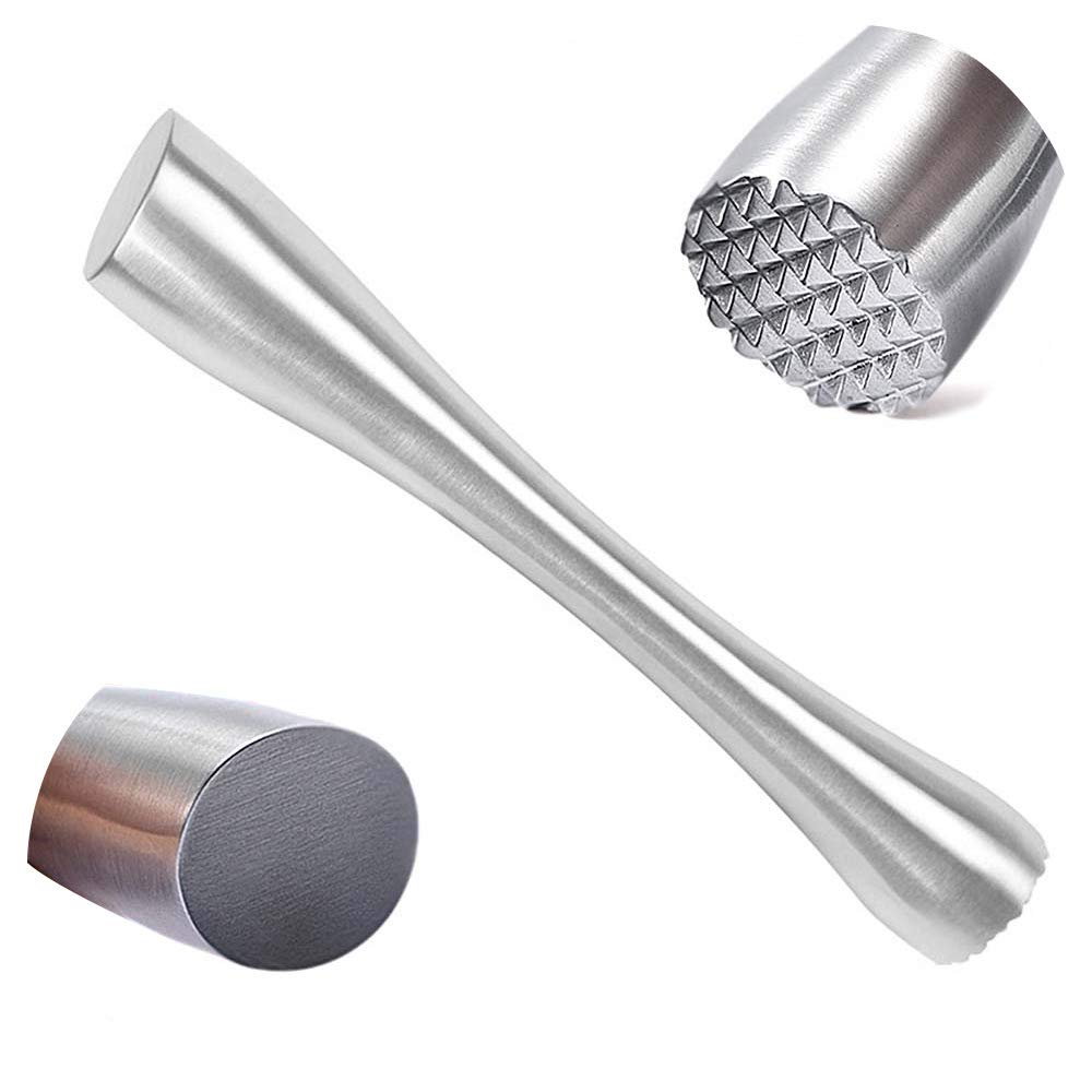 Stainless Steel Cocktail Muddler 8" Professional Old Fashioned & Mojitos Drink Muddler Ideal Bartender Tool