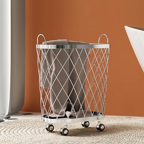 Panier à linge en maille métallique sur roulettes grand format - 8