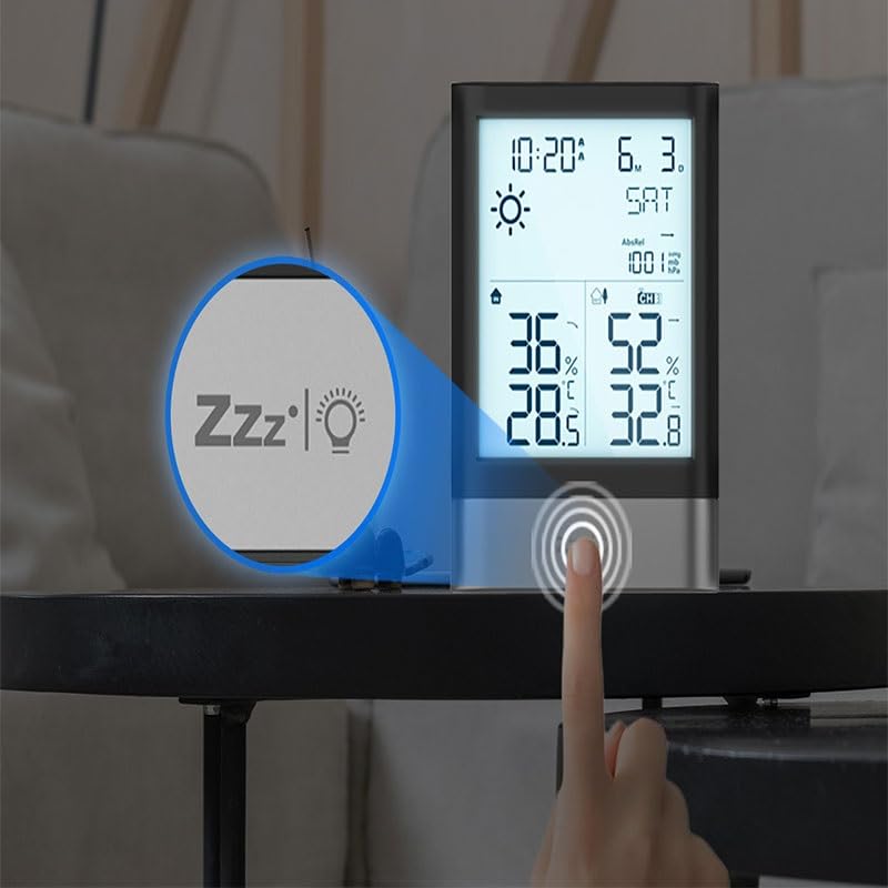 ABS Multifunctional The Thermometer Hygrometer with an Outdoor Unit Weather Clock