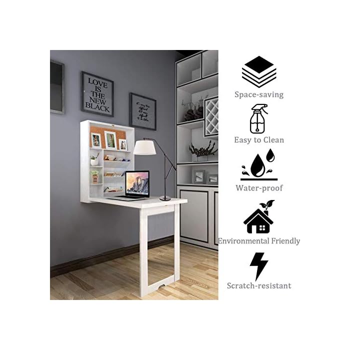 Timechee Wall Mounted Table, Fold Out Convertible MultiFunction