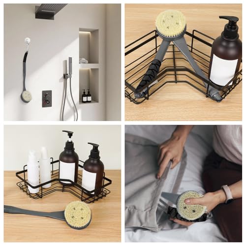 Brosse de bain pour le dos manche long baignoire gris