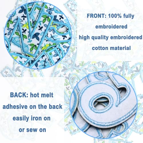 Patchs thermocollants alphabet complet et chiffres brodés pour customisation de tissus