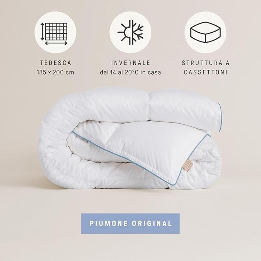 DREAMIN*101 - Piumone Matrimoniale Invernale Caldo Leggero in 90% Piumino d'Oca con Federa Esterna in Cotone, Trapunta Matrimoniale Invernali Anallergica e Traspirante, Piumino Matrimoniale 260x240 cm