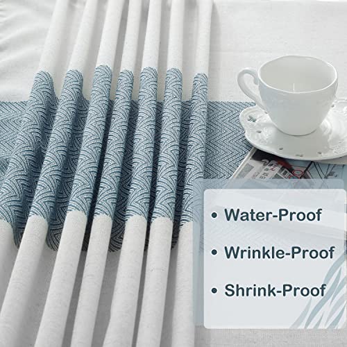 Laolitou Rustic Tablecloth Cotton Linen Waterproof Tablecloths Burlap Table Cloths For Kitchen Dining Cloth Table Cloth For Rectangle Tables Coffee Lines Rectangle,55''X70'',4-6 Seats #TOP2