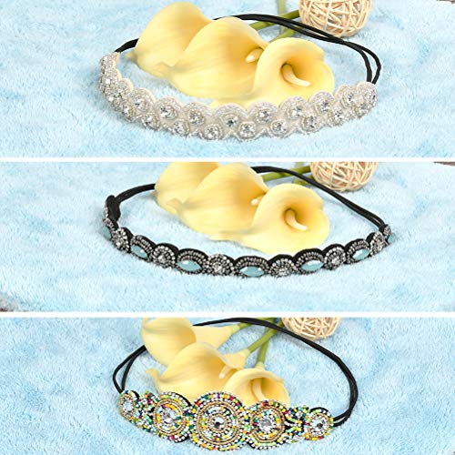 6 stuks elastische haarband hoofdketting voor dames, 6 stijlen haarbanden kristal en strass handgemaakt - Image 7