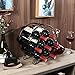 PAG 7 Bottles Freestanding Countertop Wine Rack, Metal Small Table Top Wine Rack, Drink Organizer Bottle Holder, Kitchen Organizers and Storage, Black