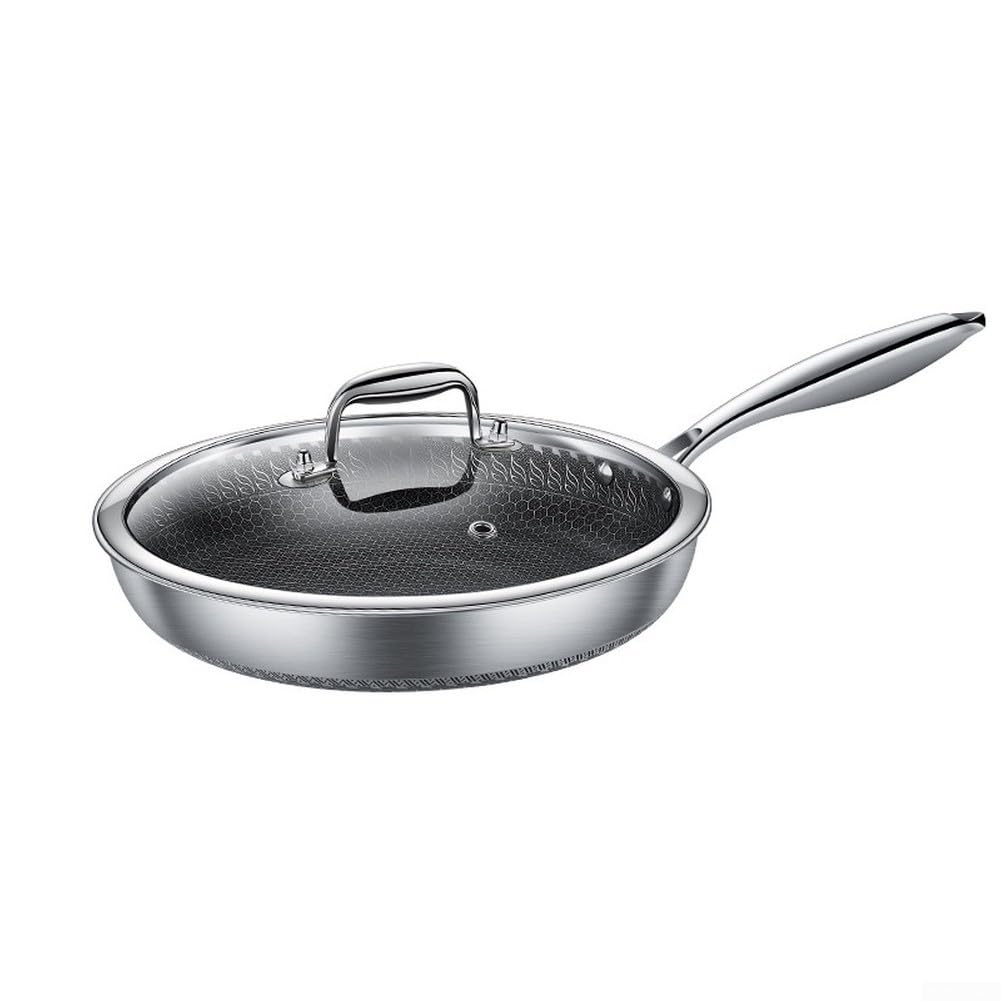 316L Edelstahl Bratpfanne Wok mit Antihaftbeschichtung für Induktion – Spiralboden gleichmäßige Hitze 32cm Pfanne