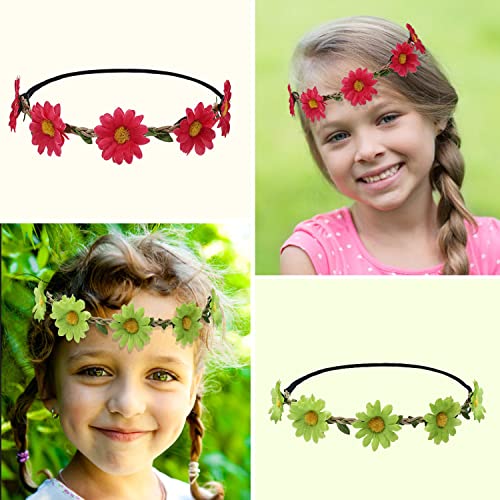 Cinaci 14 Pack Handmade Hawaiian Beach Bohemian Boho Adjustable Sunflower Flower Crowns Headbands Wreath Tiara Garland Wedding Party Headpieces For Women Girls Brides Bridesmaids Teens #TOP4