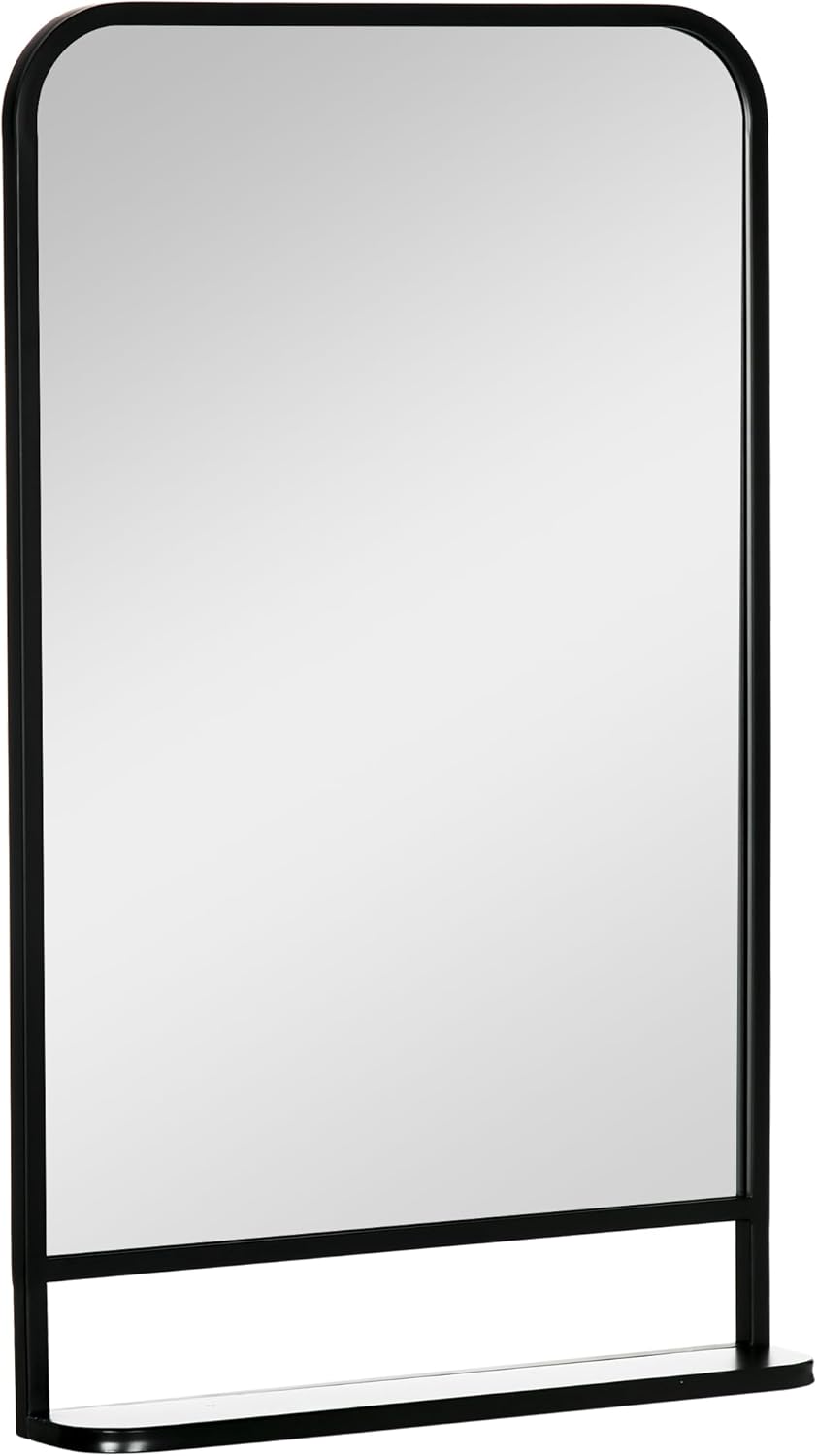 IE Located Rectangular Wall Mirror with Storage Shelf, Modern