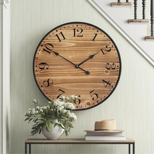 UPPER DECOR Rustic Farmhouse Wall Clocks for Living Room Decor,