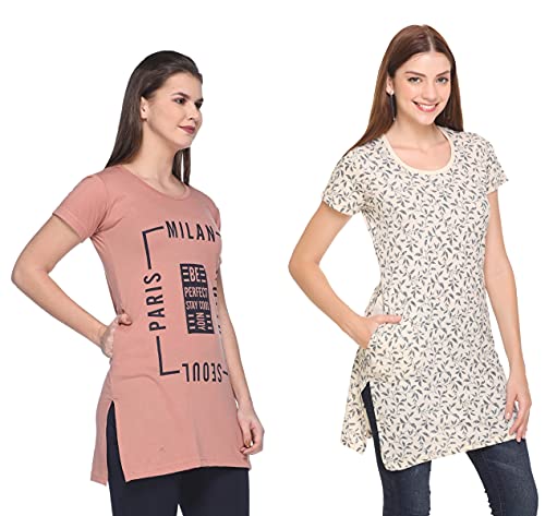 Image of In Love Women's Plus Size Cotton Printed T-Shirt with Pocket - Combo Pack of 2