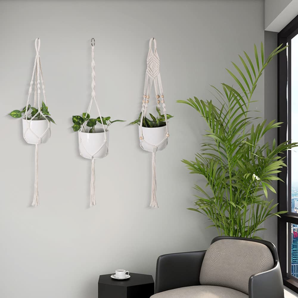SagaSave Lot de 8 suspensions en macramé pour plantes d'intérieur ou de terrasse