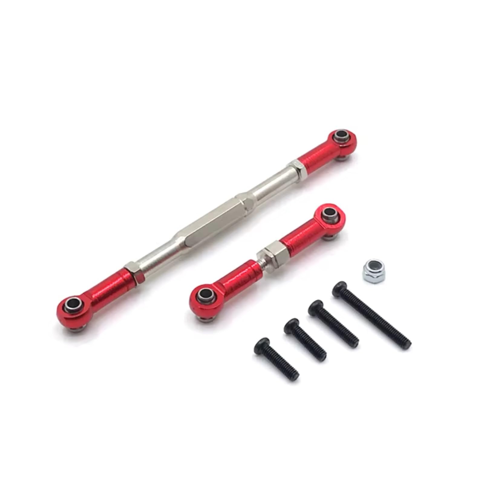 Rc Special Connecting Rod for Henglong for Jjrc for Wpl 1/16 Metal Steering Servo Rod Remote Control Car Off-Road Parts and Accessories Upgrades Replacement Use(Red)