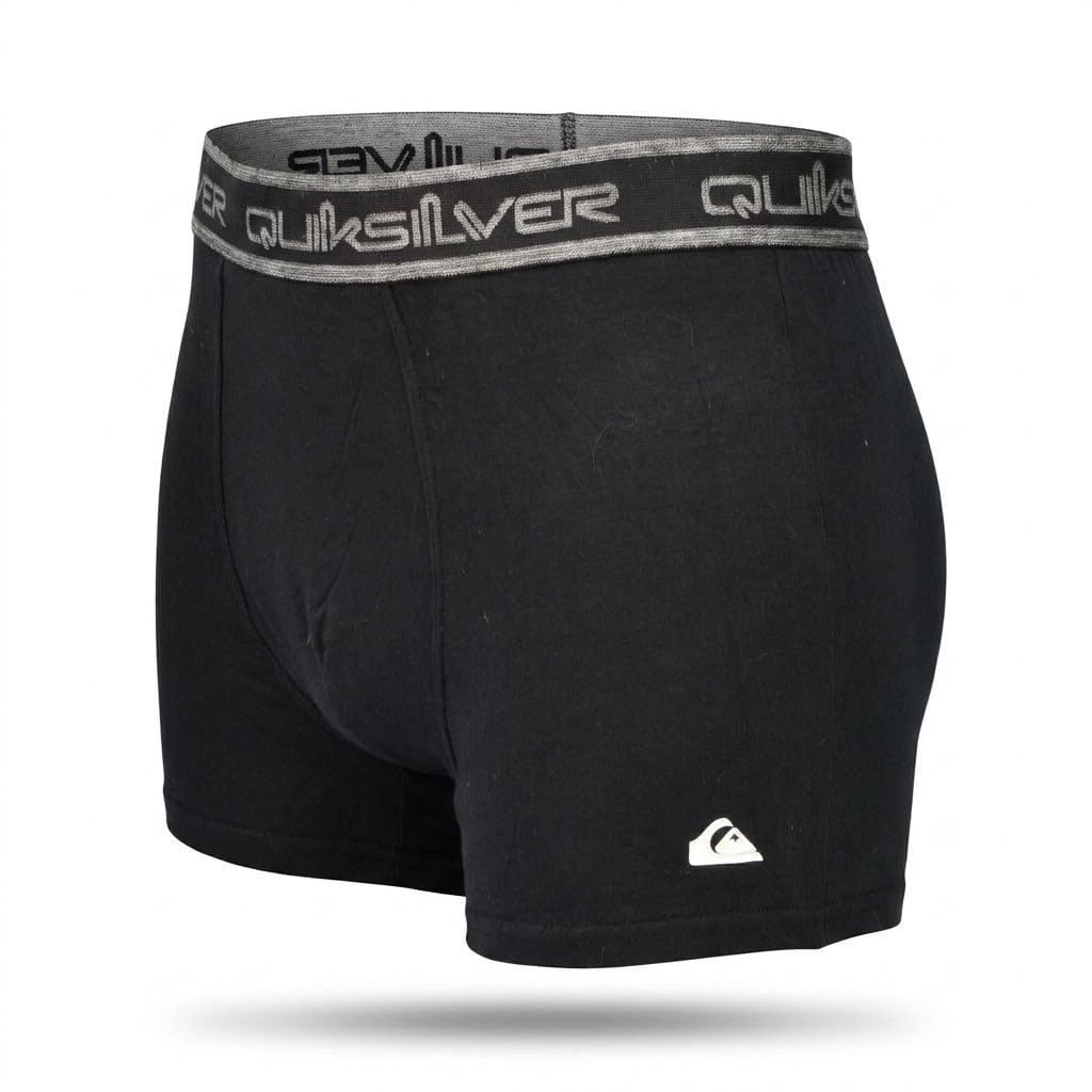 Quiksilver - Confezione da 6 boxer da uomo in cotone elasticizzato con logo