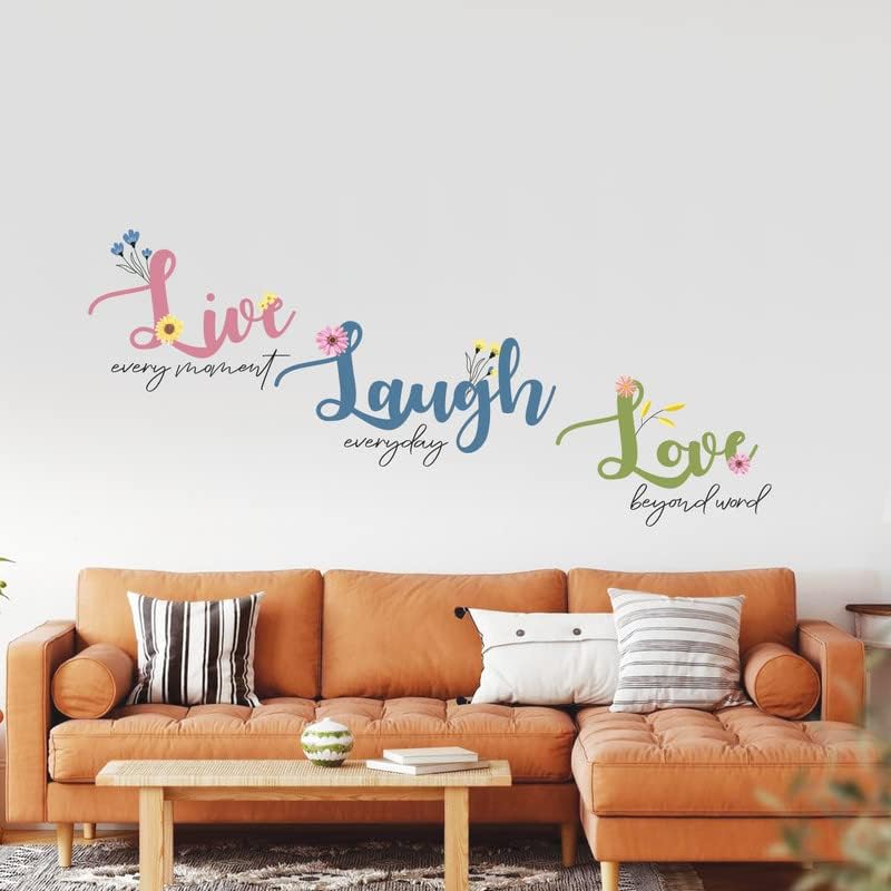 Image of Kotart - Live Laugh Love Vinyl Wall Stickers /Decals for Living Room Bedroom Home and Office Wall - Colorful HD Printed Wall Sticker