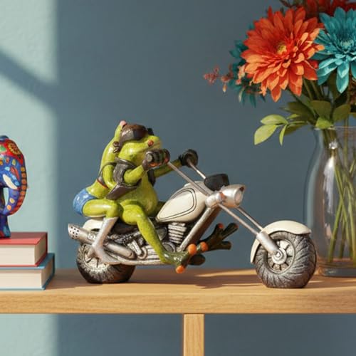 Figurines de grenouille équitation pour étagère et maison