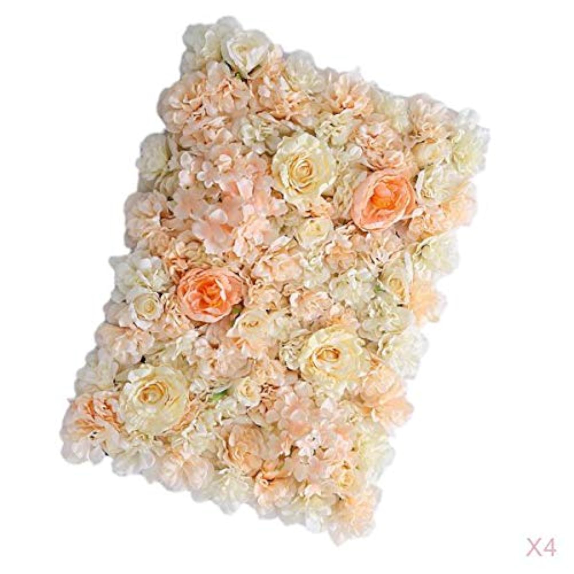 4pc Artificial Flower Wall Wedding Venue Decor, Orange